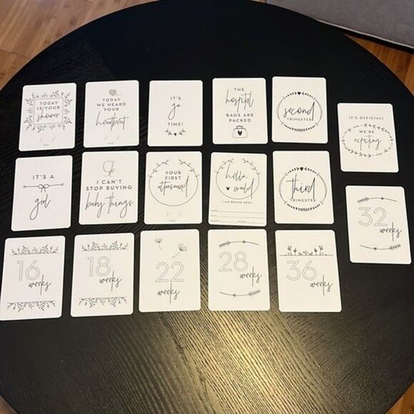 Nuts & Bolts Paper Co. Minimalist Pregnancy Milestone Photo Prop Cards - Picture 3 of 4